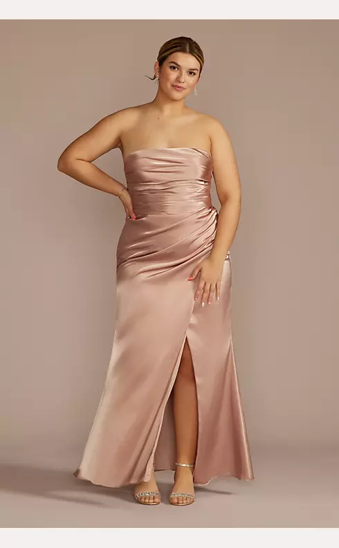 Strapless Charmeuse Dress with Ruching Image 4