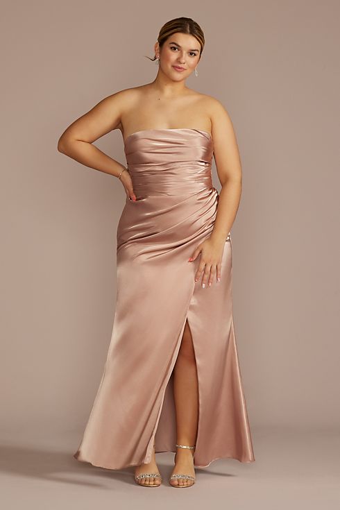 Strapless Charmeuse Bridesmaid Dress with Ruching Image 4