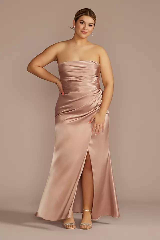 Strapless Charmeuse Bridesmaid Dress with Ruching Image 4