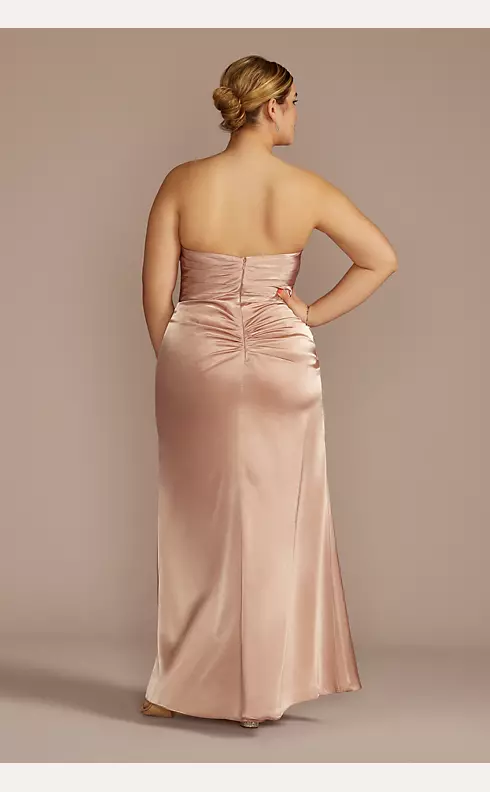 Strapless Charmeuse Dress with Ruching Image 5