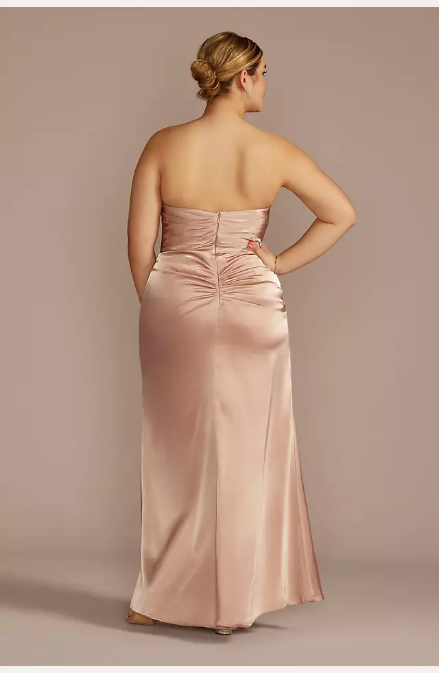 Strapless Charmeuse Dress with Ruching Image 5