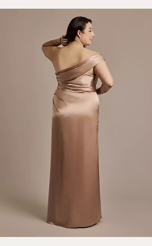 One-Shoulder Charmeuse Sheath Dress Image 5