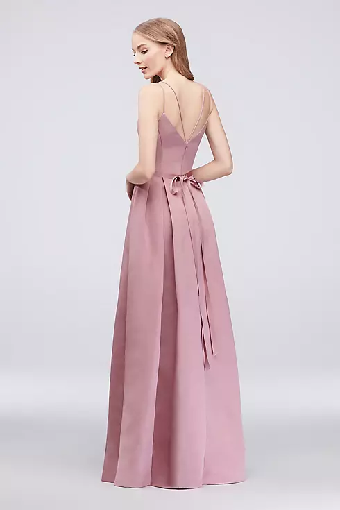 Faille Bridesmaid Ball Gown with Jewel Sash Image 3
