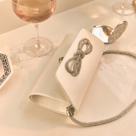 closeup of a handbag on a counter