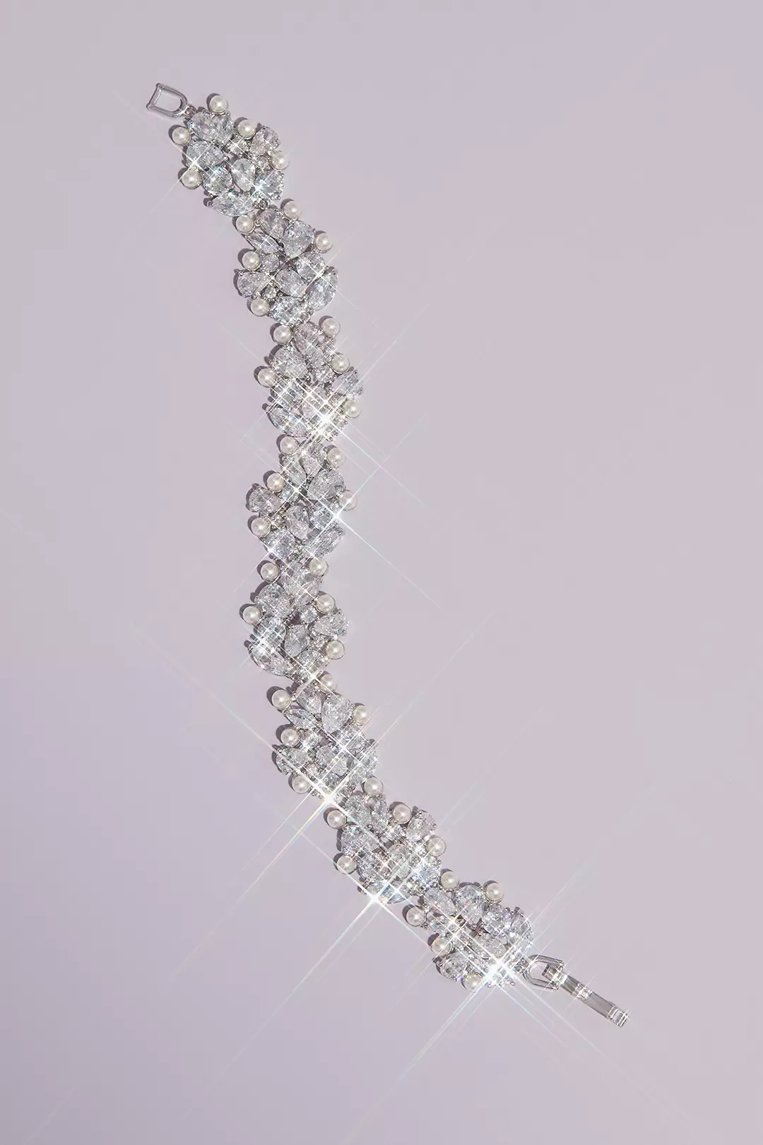 Crystal and Pearl Cluster Bracelet Image