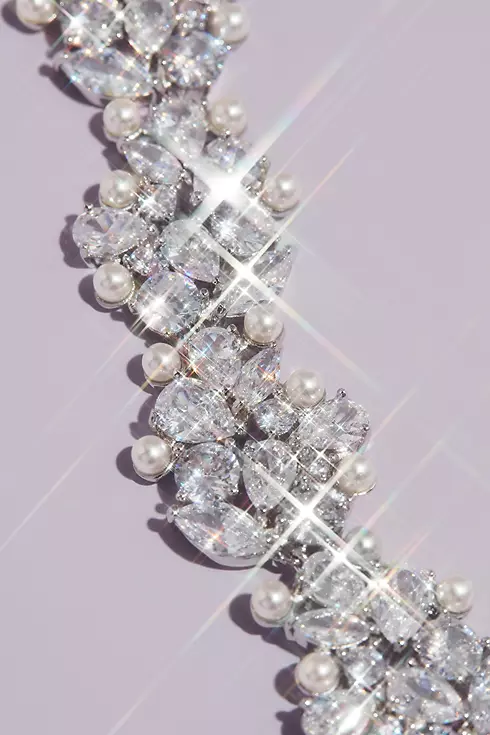 Crystal and Pearl Cluster Bracelet Image 2
