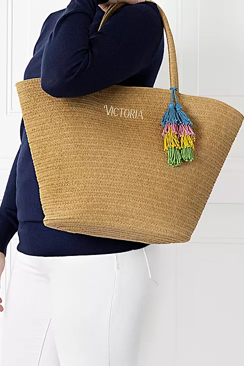 Personalized Straw Tote Image 4