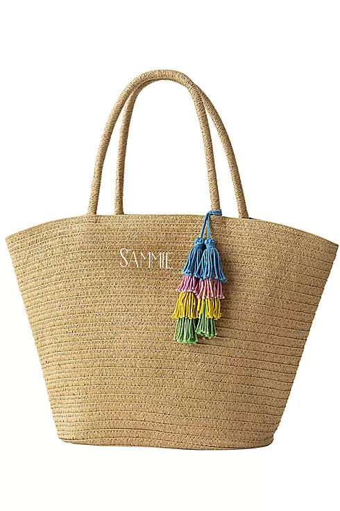 Personalized Straw Tote Image 7