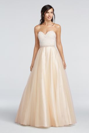 Fitted Prom Dresses Pearl Color