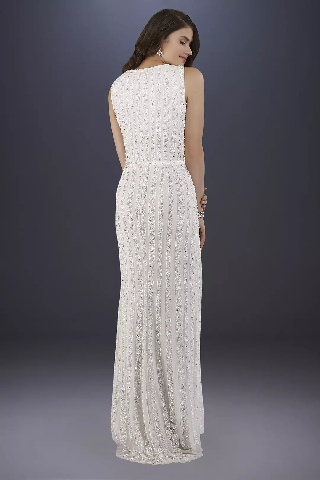 Lara Brandy Beaded Faux-Wrap V-Neck Wedding Dress Image 2