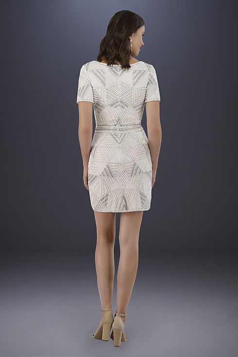 Lara Becky Beaded Faux-Wrap Short Sleeve Dress Image 2