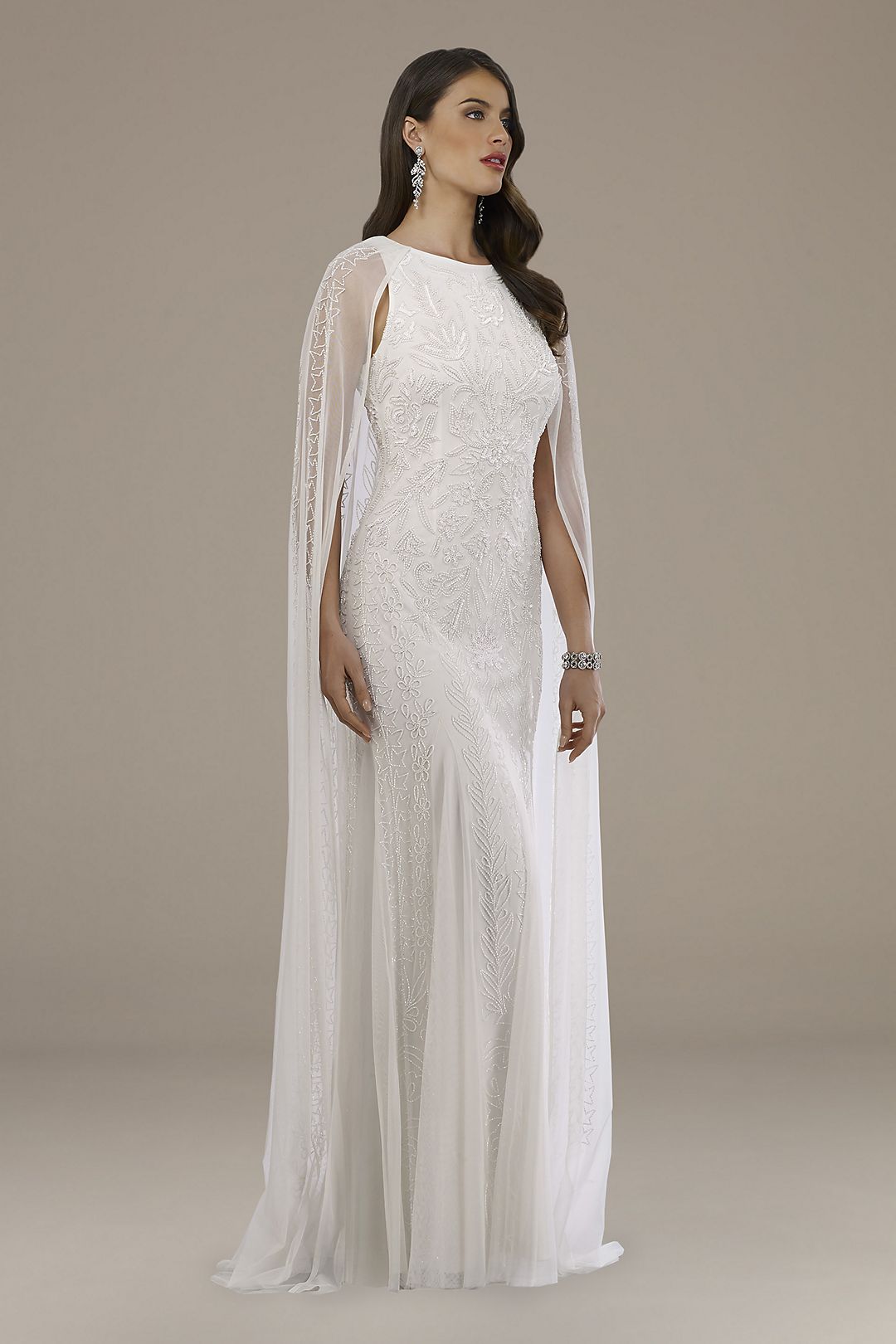 Lara Eve Beaded Cape Wedding Dress | David's Bridal