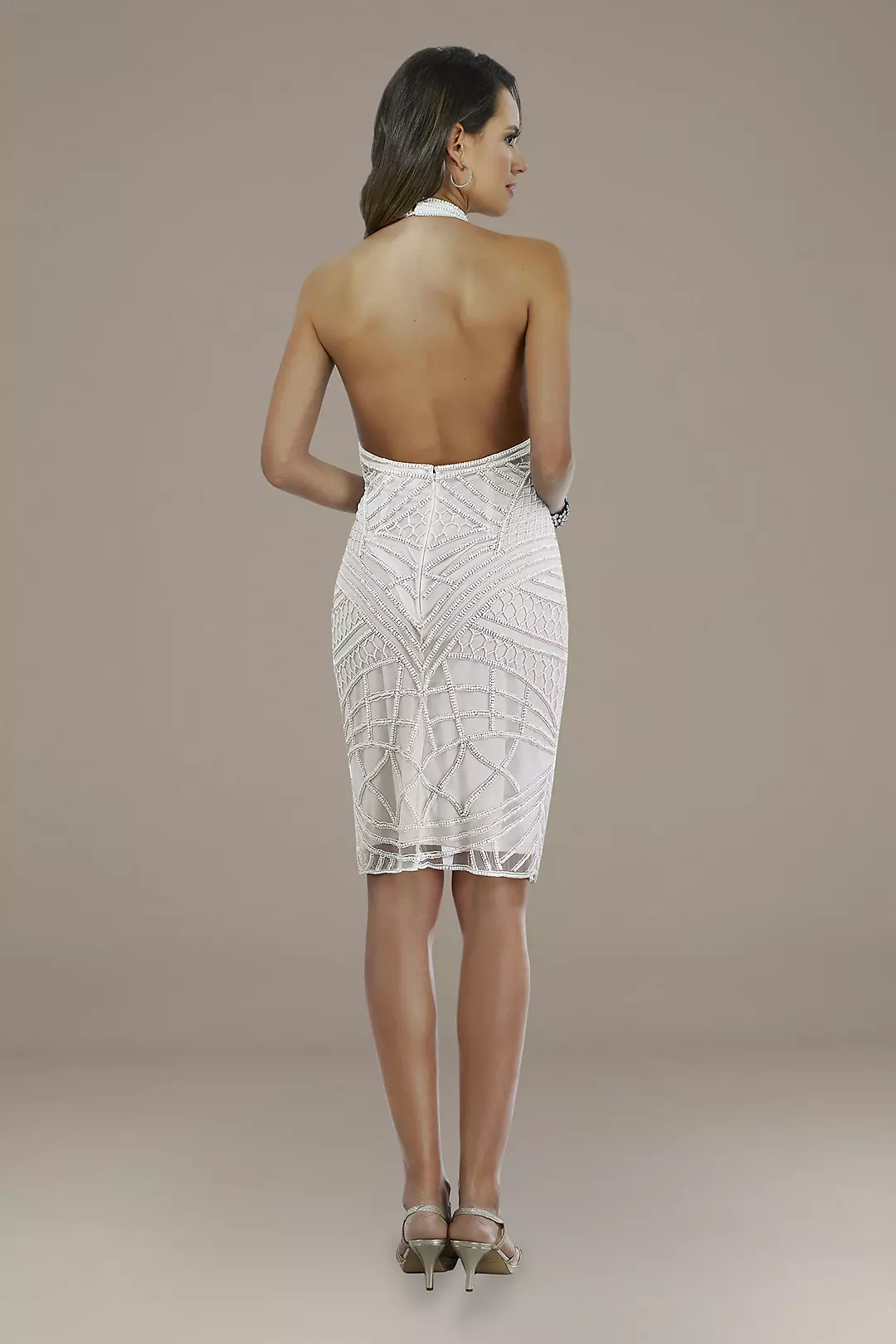 Lara Erin Geometric Beaded Mini Dress Image 2