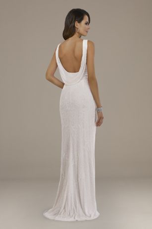 Draped Back Wedding Dress