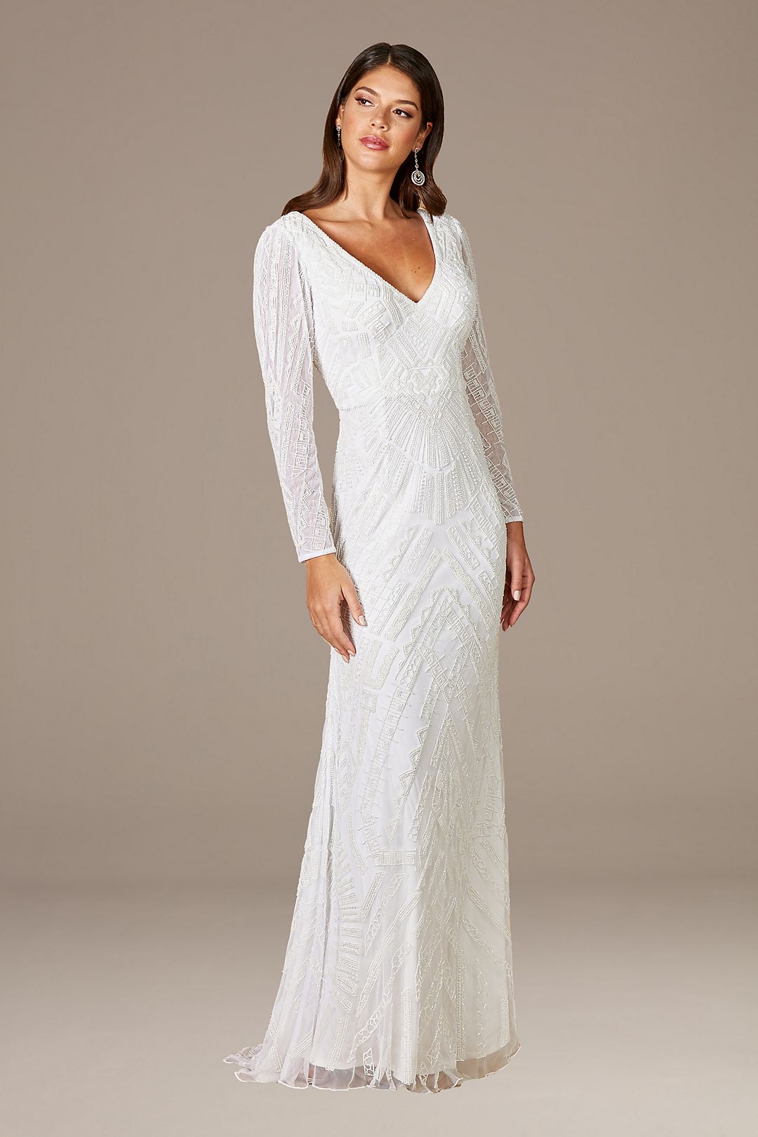 Lara Gretchen V-Neck Long Sleeve Wedding Dress Image 2