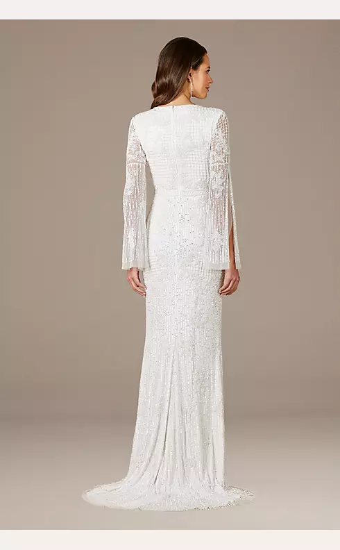 Lara Fallon Long Sleeve Beaded Wedding Gown Image 2