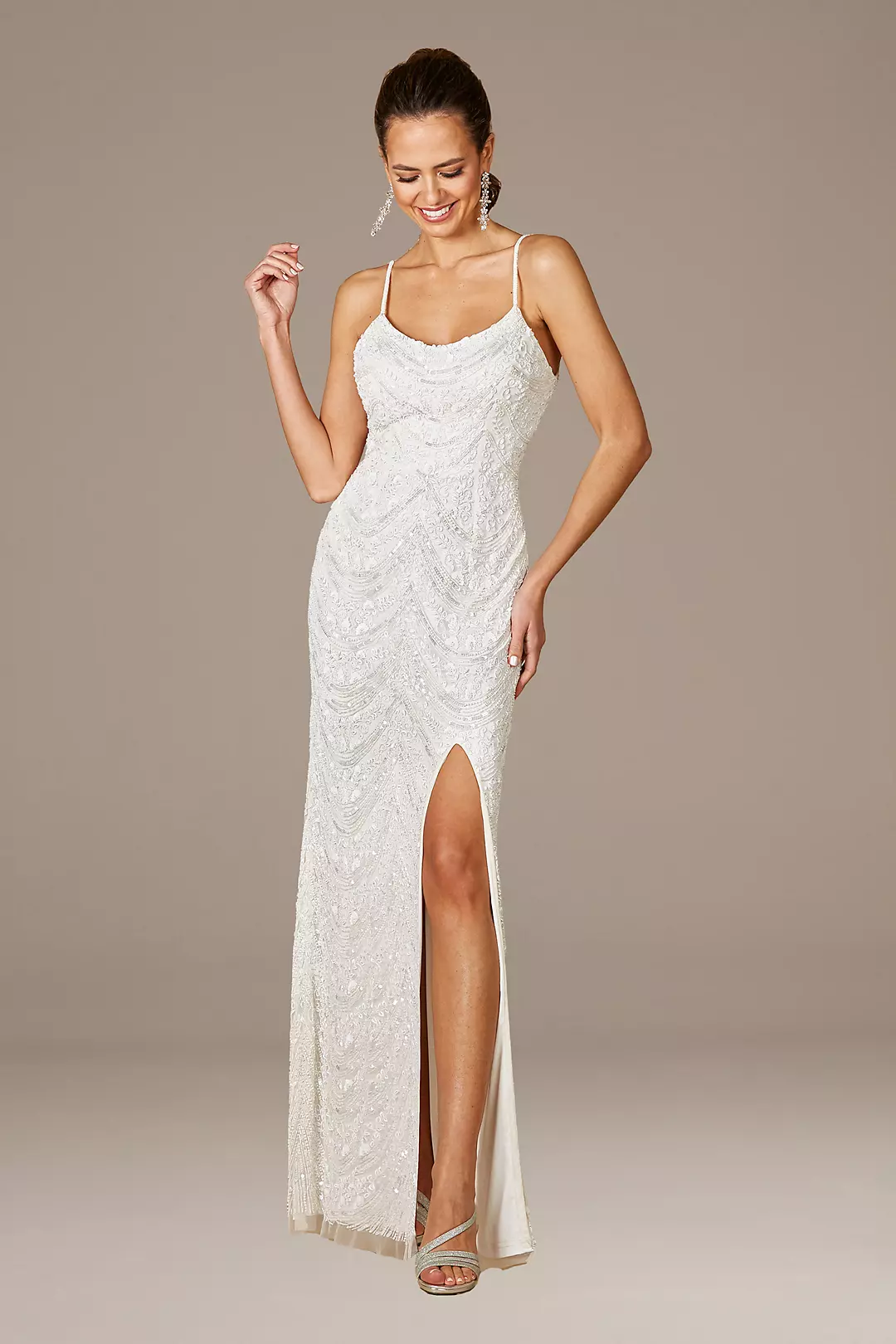 Lara Frenchie Spaghetti Strap Beaded Wedding Gown Image