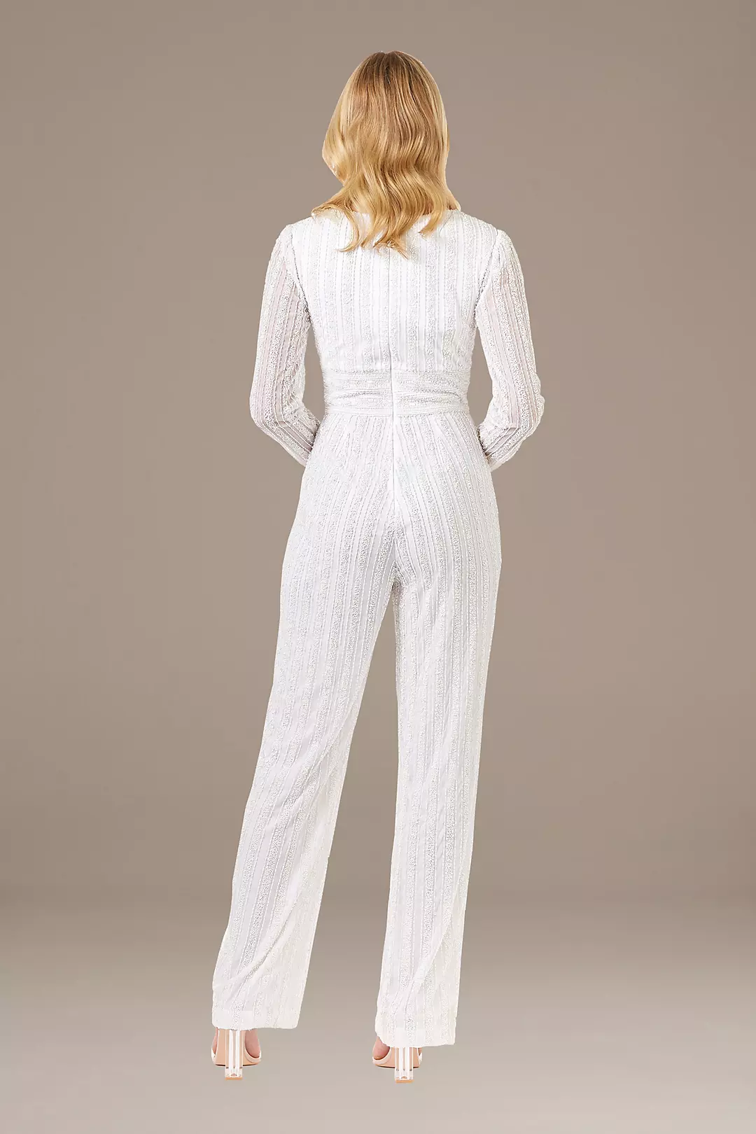Seaside Vacation Ivory Button-Front Long Sleeve Jumpsuit