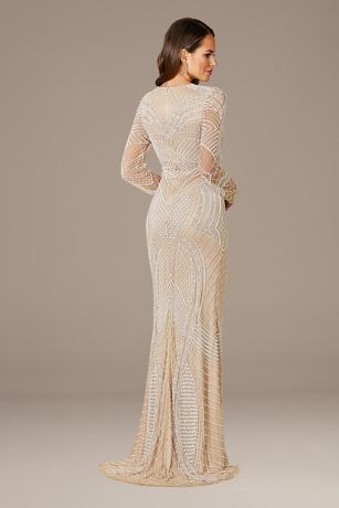 ivory beaded maxi dress Ivory textured Maxi Dress with beaded bodice and lace accents – zenefashions main image 0