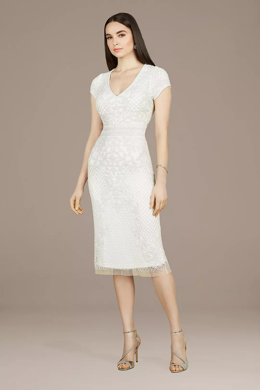 Lara Harmony V-Neck Beaded Midi Dress Image