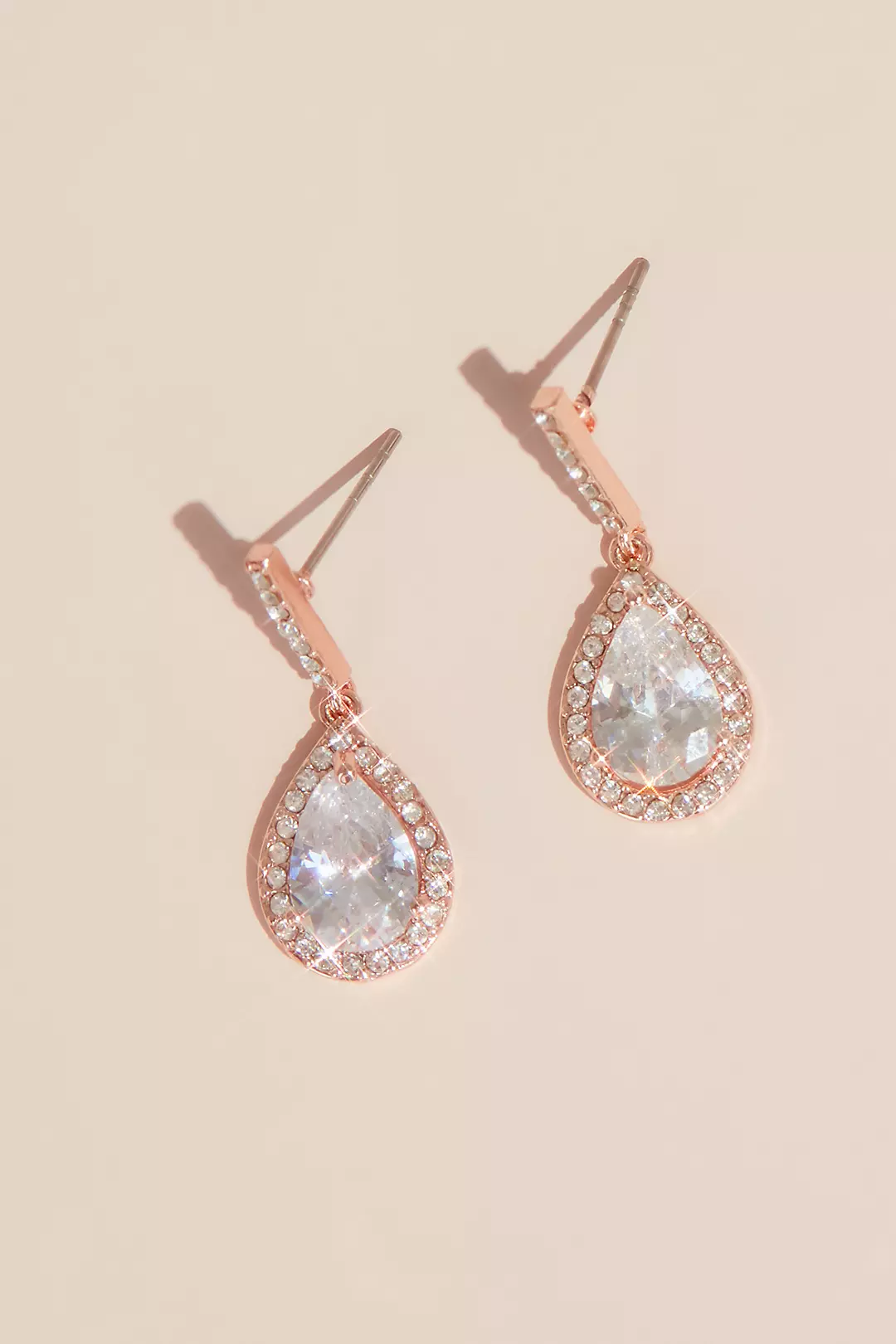 Pear Solitaire Pave Earrings Image