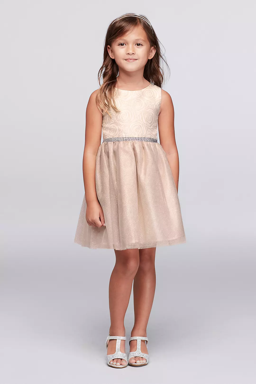 Metallic Rose and Tulle Party Dress Image