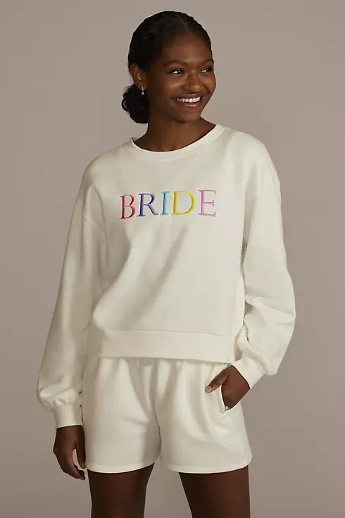Colorful Embroidered Bride Sweatshirt Image 1