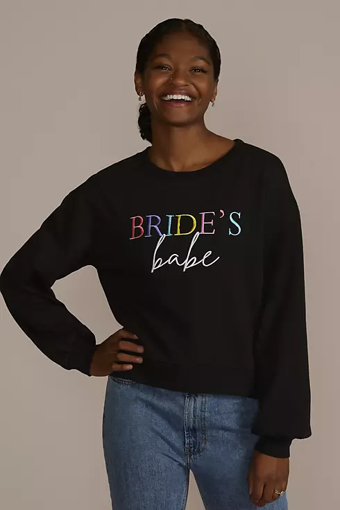 Colorful Embroidered Brides Babe Sweatshirt Image 1