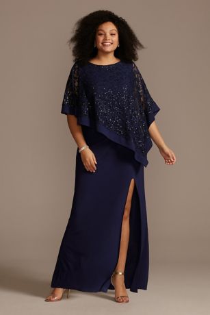 navy blue mother of the bride dress plus size