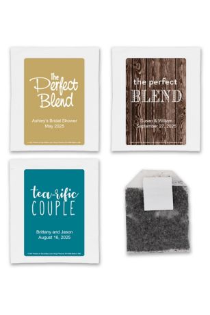 Personalized Tea Bag Favors with Catchy Sayings