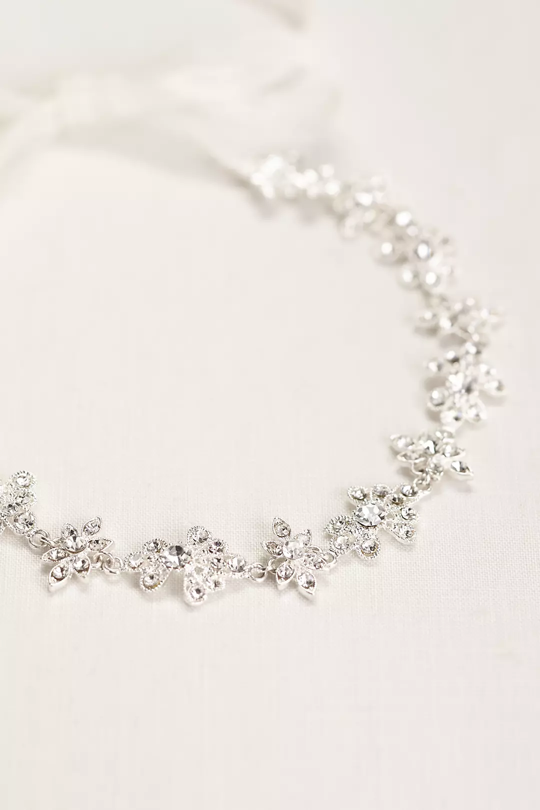 Ribbon Tie Headband with Crystal Floral Design | David's Bridal