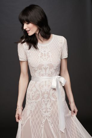 david's bridal illusion sleeve