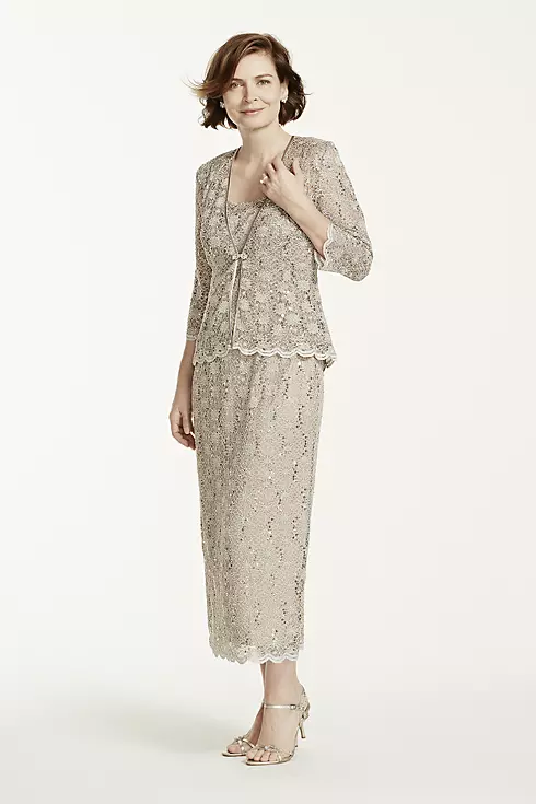 3/4 Sleeve All Over Lace Jacket Dress Image 1