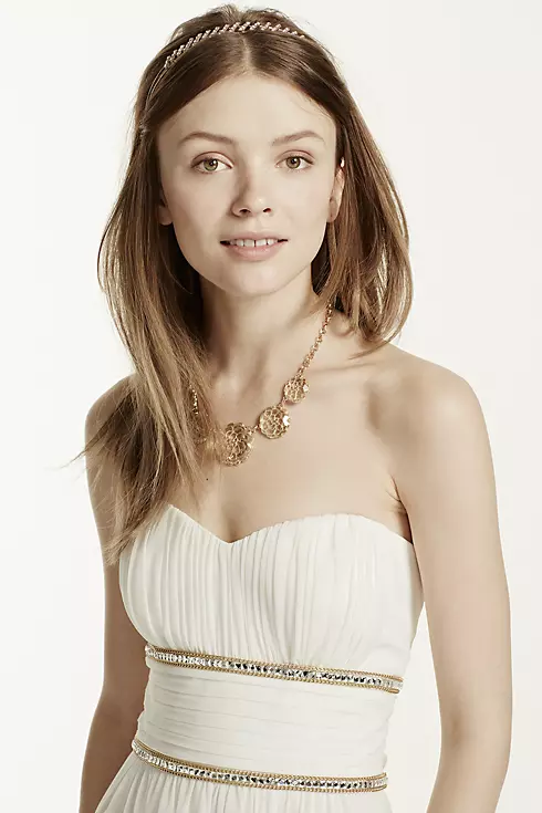 Strapless Dress with Beaded Waist Detail Image 4