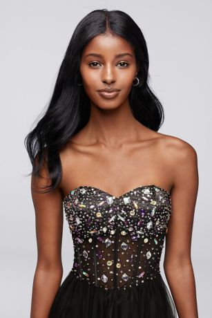 multi colored corset prom dresses