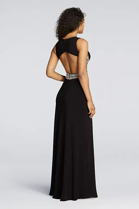 Open Back Prom Dress with Illusion Beaded Waist Image 2