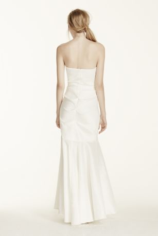 Strapless Beaded Fit and Flare Taffeta Dress | David's Bridal