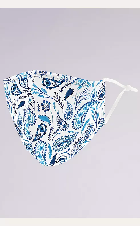 Blue Paisley Mask with Adjustable Ear Loops Image 1