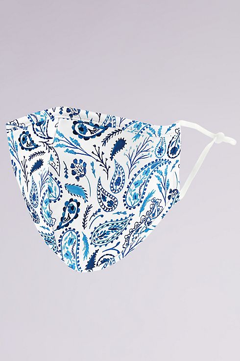 Blue Paisley Mask with Adjustable Ear Loops Image