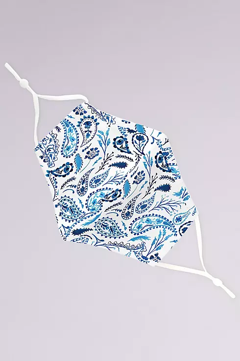 Blue Paisley Mask with Adjustable Ear Loops Image 2
