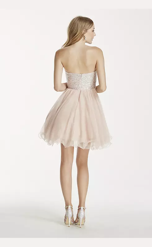 Sequin and Crystal Embellished Short Tulle Dress Image 2