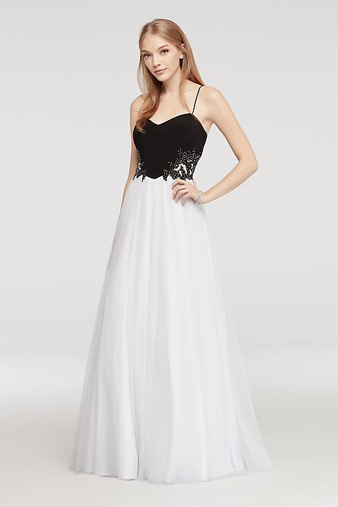 Spaghetti Strap Prom Dress with Illusion Sides Image