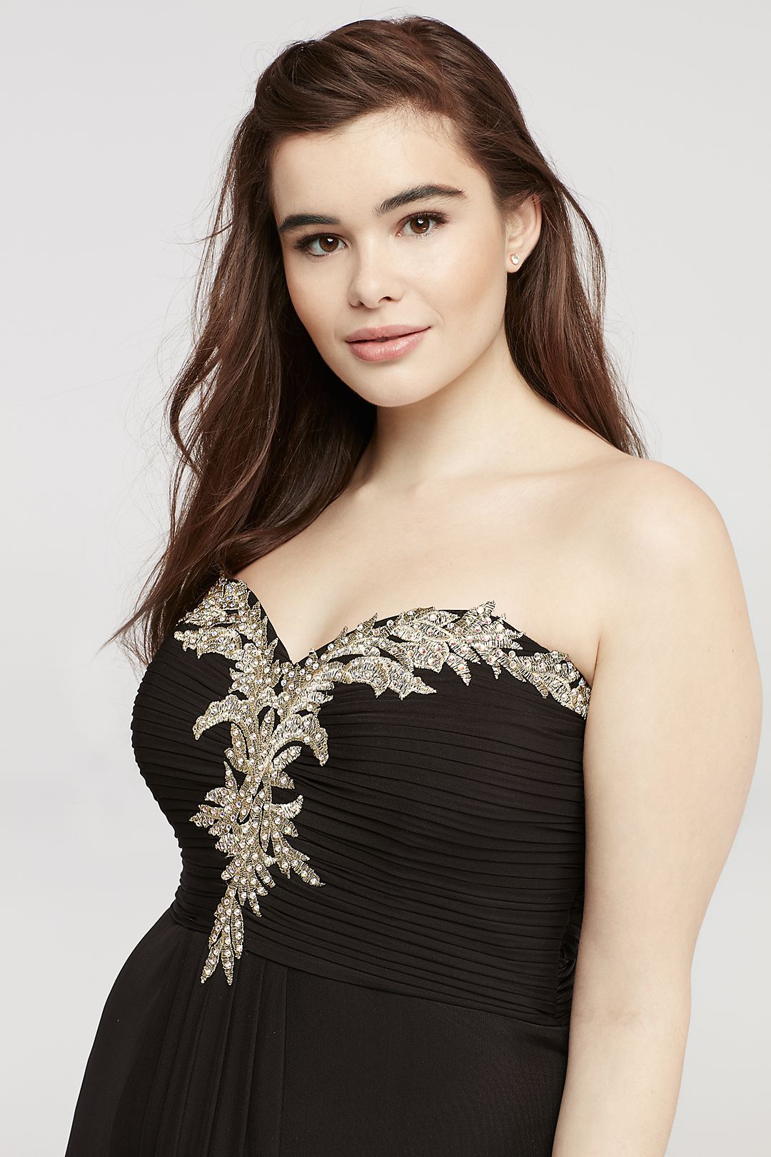 Strapless Prom Dress with Embroidered Neckline Image 2