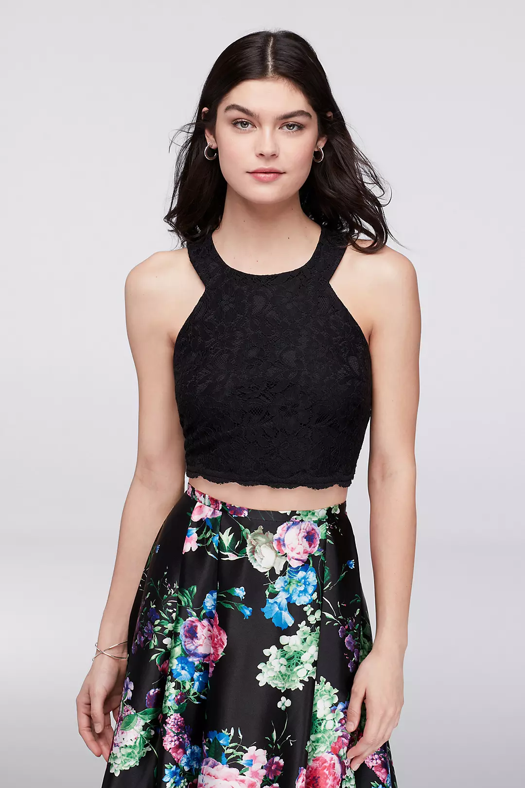 Floral crop top outfit