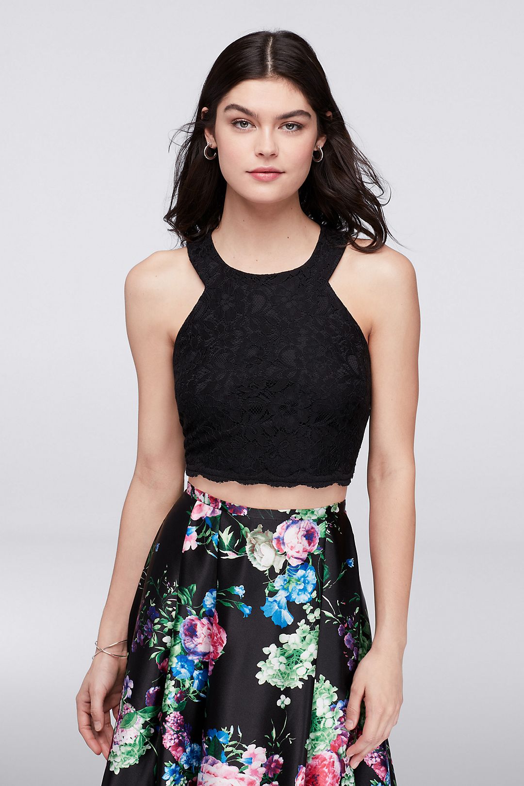 Cutaway Crop Top and Floral Skirt Two-Piece Set Image 3