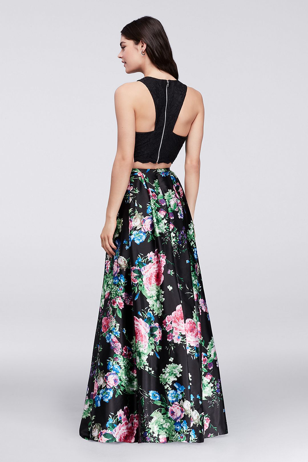 Cutaway Crop Top and Floral Skirt Two-Piece Set Image 2