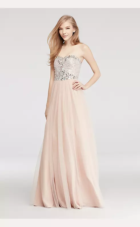 Strapless Prom Dress with Sequin Beaded Bodice Image 1