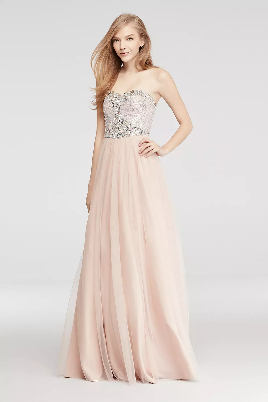 Strapless Prom Dress with Sequin Beaded Bodice Image