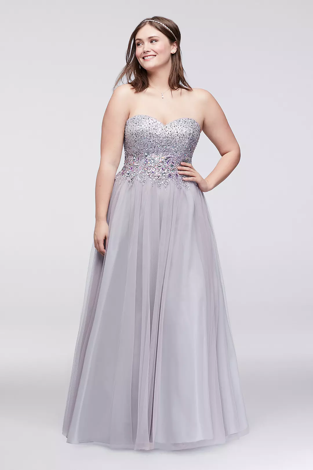 Crystal Beaded Strapless Ball Gown Image