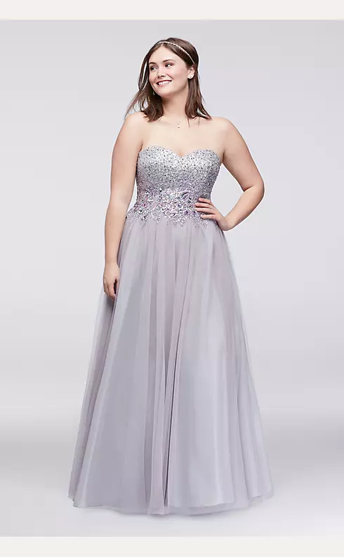 Crystal Beaded Strapless Ball Gown Image 1